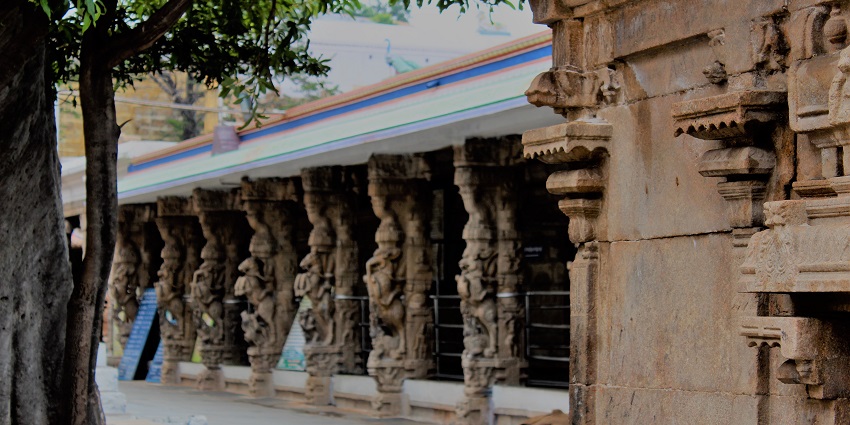 Temple architecture is full of intricate details.