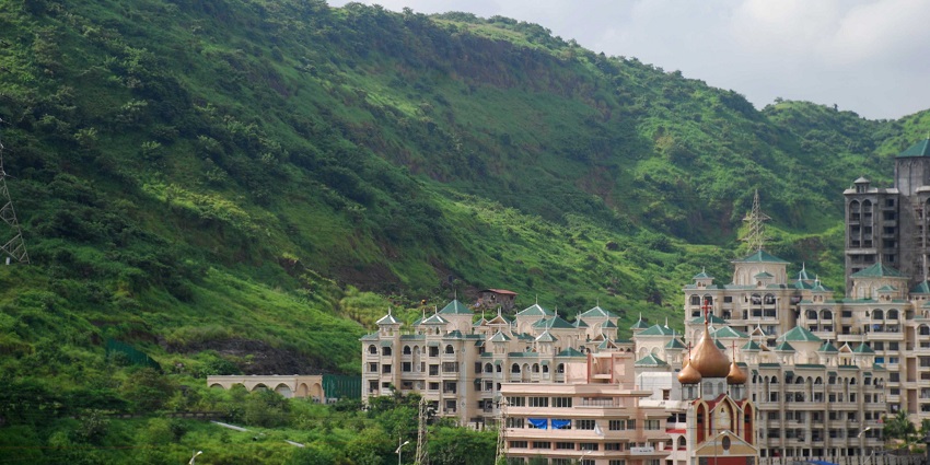 Scenic view of Kharghar Hills during the monsoon season, the best place to see in Navi Mumbai