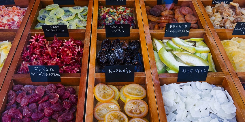 Colourful display of fresh fruits and vegetables at the APMC Market, perfect for shopping.