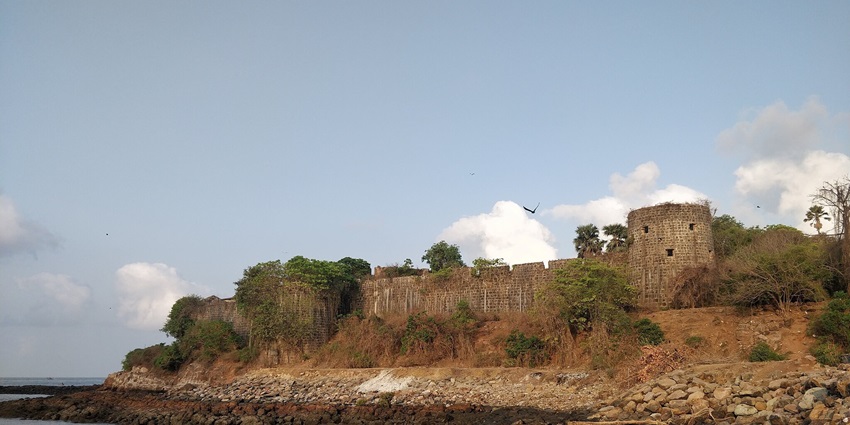 View of Madh Fort as seen from Versova, a popular tourist attraction in Madh Island