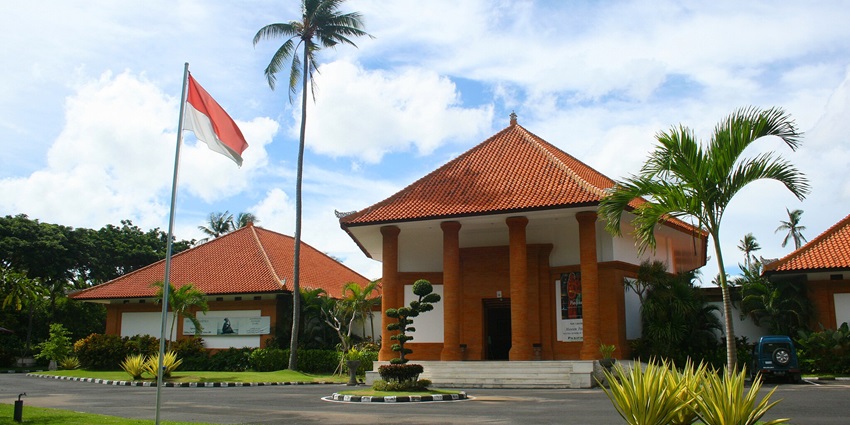 The picture of the front view of Museum Pasifika in Nusa Dua, Bali, Indonesia.