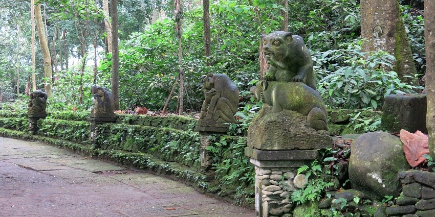 Inside the trails of the sacred monkey forest , strolling these trails is one of the best things to do in Uluwatu