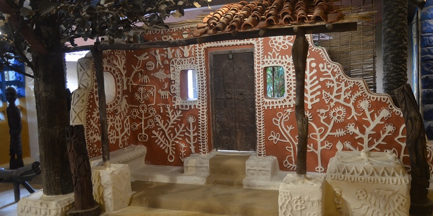 An image showcasing tribal culture and artefacts at Madhya Pradesh Tribal Museum