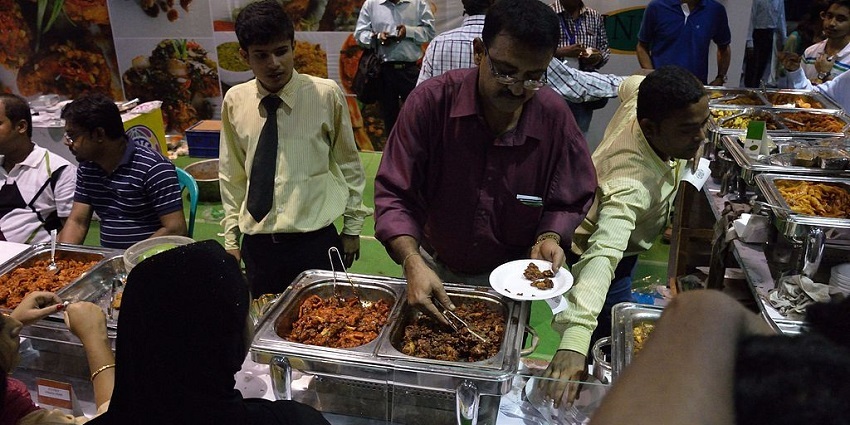 A vibrant food festival, one of the best party places in Nagpur, at a restaurant featuring colorful dishes.