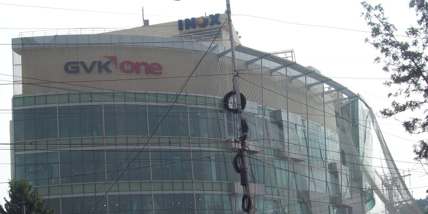 Exterior view of GVK One Mall, which is considered to be the best shopping mall in Rajahmundry.