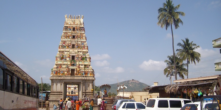 The entrance of Ghati Subramanya Temple, a place to visit near Nandi Hills.