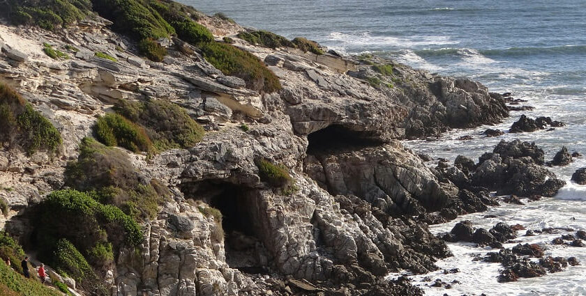 A view of a famous tourist attraction of the region surrounded by shimmering waters.