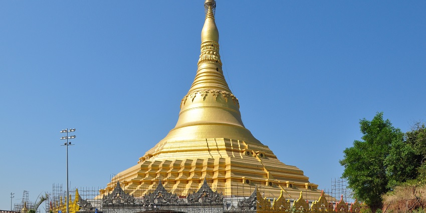 Global Vipassana Pagoda featuring a large stupa, a famous tourist attraction in Mumbai