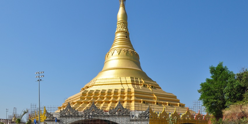 Majestic Global Vipassana Pagoda rising, a best place near Essel World Water Park.