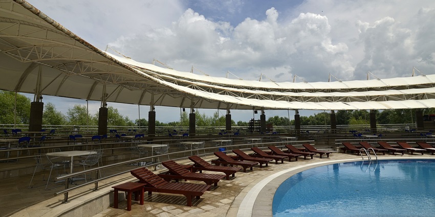 Poolside of the Eco Resort where several celebrations and private parties are organised.