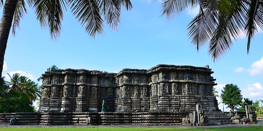 Snapshot of the ancient Hoslaya era Temple in the beautiful landscape of Karnataka