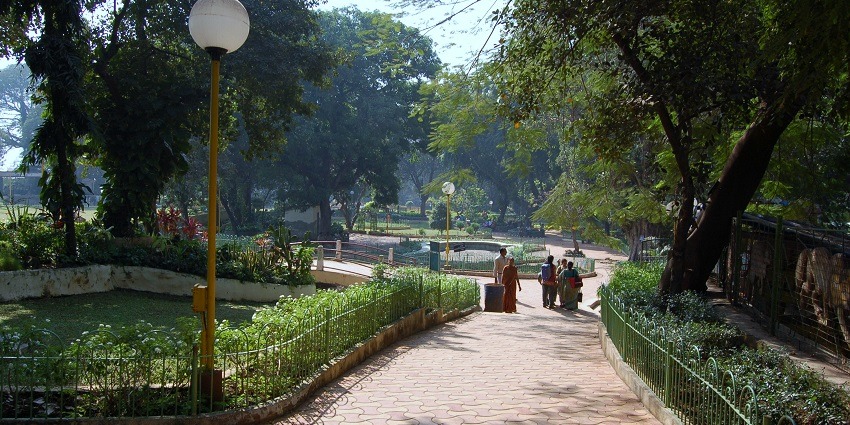 View of the Hanging Gardens, one of the most relaxing places to visit in South Mumbai.
