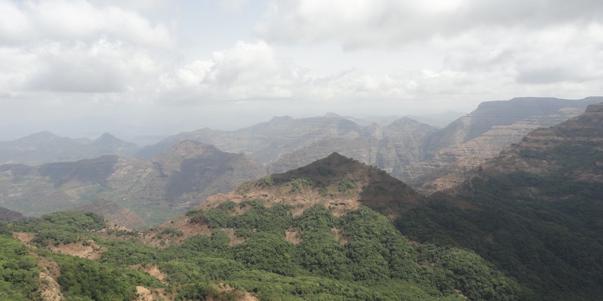 View of the majestic ranges against the clear blue sky in the background