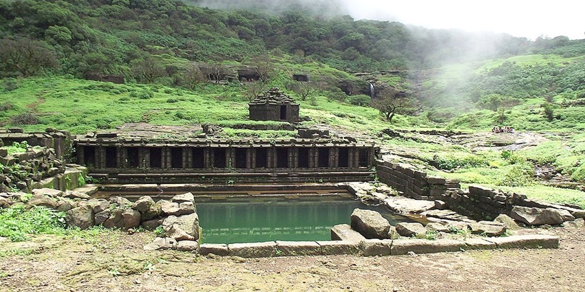 Scenic view of Fort Harishchandra showcasing its majestic ruins and surrounding landscapes