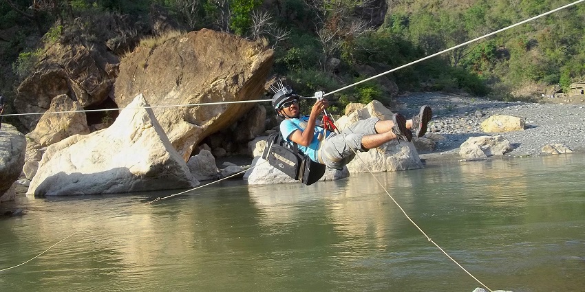 Adventure sports such as rock climbing and zip-lining at X-Thrill Adventure Academy.