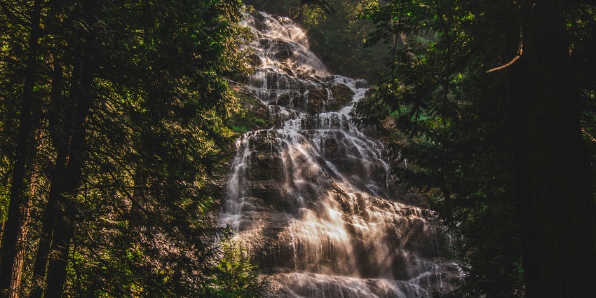 The Milky white water of Hebbe Falls which is one of the places to visit near Shimoga.