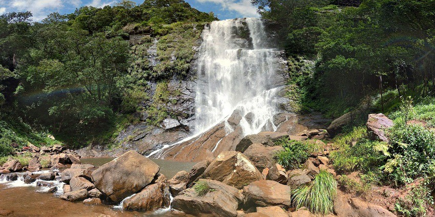 A serene view of Hebbe Falls, a place to visit near Bhadravati