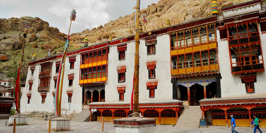 Hemis Monastery has beautiful murals and ancient thangkas.
