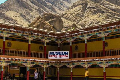 Alluring snapshot of the Hemis monastery Museum amdsit the hills of the Himalayas in Ladakh