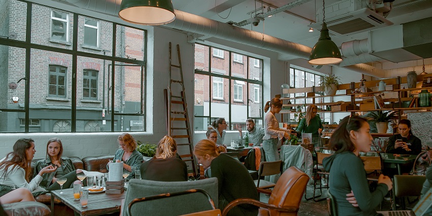 Hilda’s Coffee Bar serves fresh brews and light snacks.