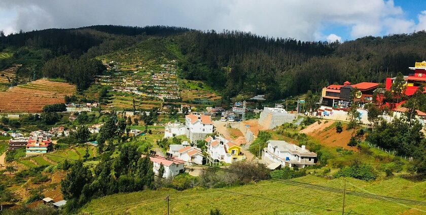 A picture of a hill station near Ooty, which is renowned for its gardens and scenic views.