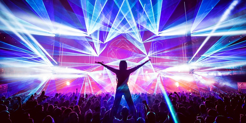 People dancing to the beat of psychedelic music at Hippyland