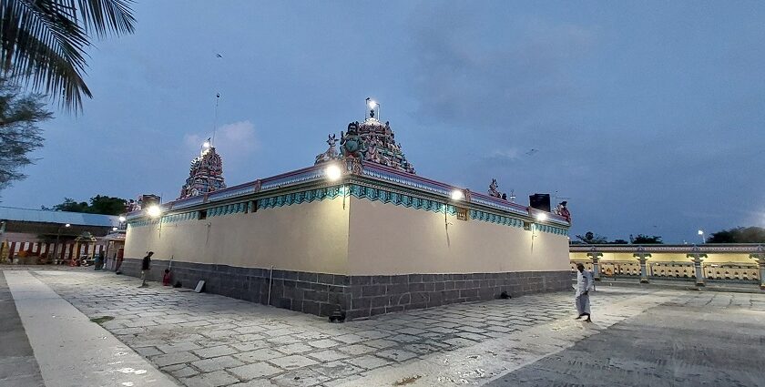 A captivating shot of a historical temple in Chennai, Tamil Nadu.