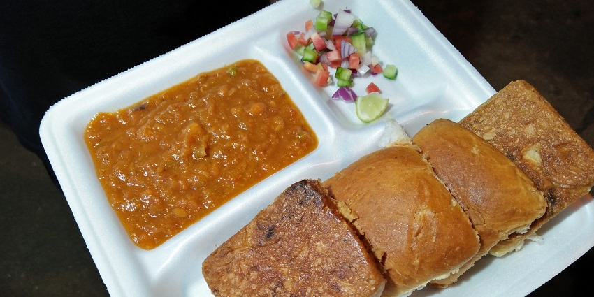 Pav bhaji, one of the most popular and best food in Solapur served with lemon