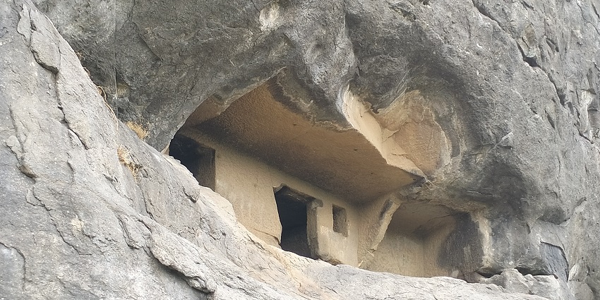 Bhuddist cave engraved on the walls of the Shivneri Fort, a famous fort in Maharashtra