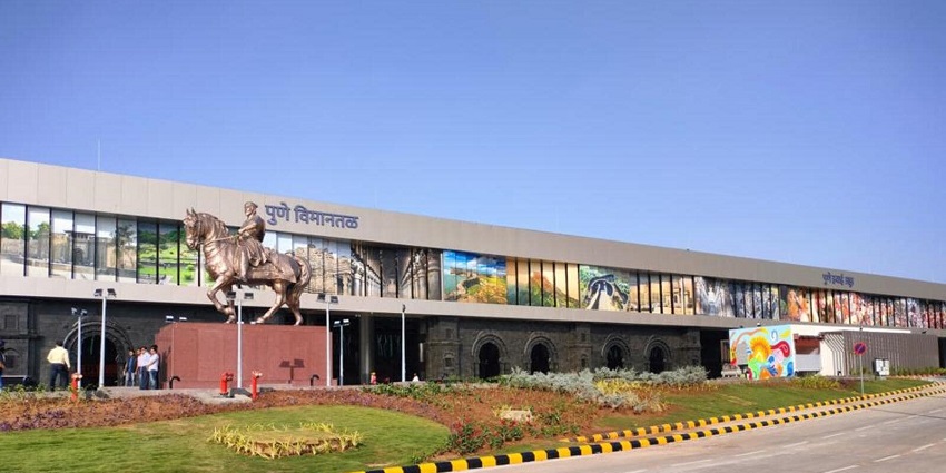 An image of Pune International Airport, the nearest airport to Harishchandra Fort.