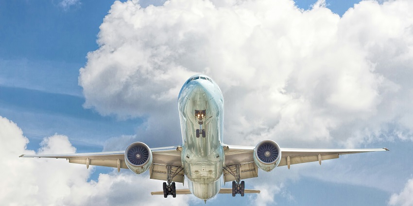 A view of an aeroplane, one of the most convenient and easiest ways to reach Maharashtra.