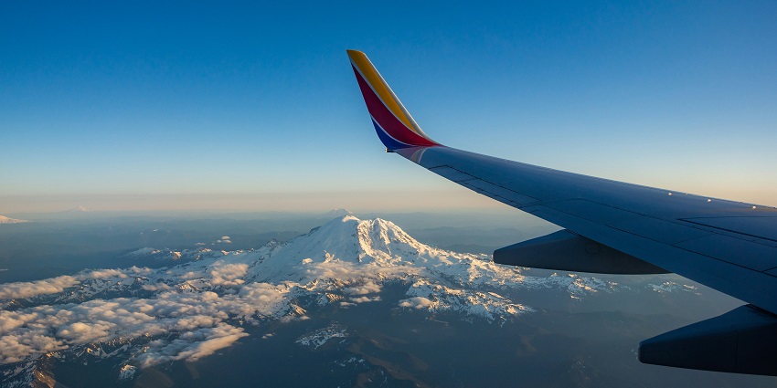 A view of an aeroplane, one of the most convenient and easiest ways to reach Maharashtra.