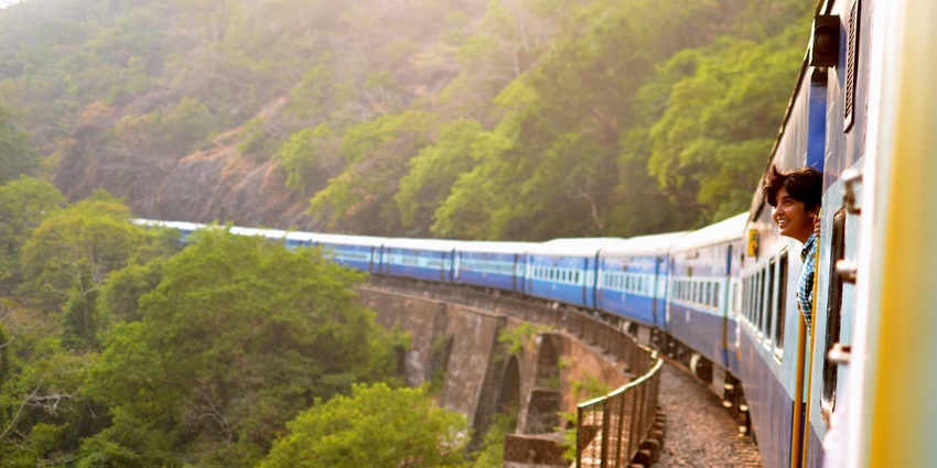 An image of a train at Pune to reach the venue of the Sawai Gandharva Music Festival.