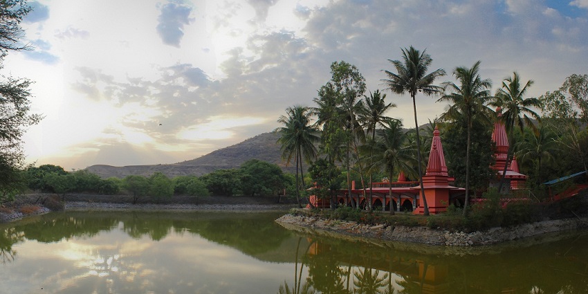 A beautiful view of Ramdara Temple, highlighting its stunning architecture and surroundings.