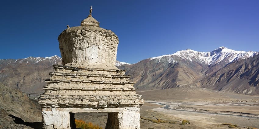 Snapshot of the entrance of the beautiful Buddhist monastery in the state of Ladakh