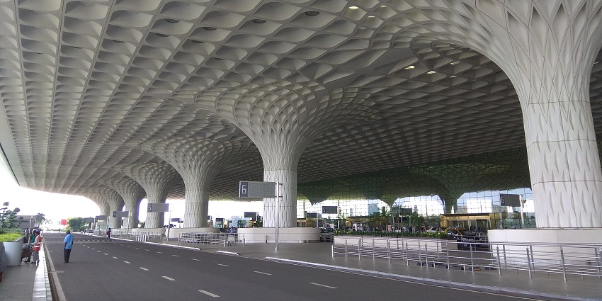 Chhatrapati Shivaji Maharaj International Airport, featuring modern architecture.