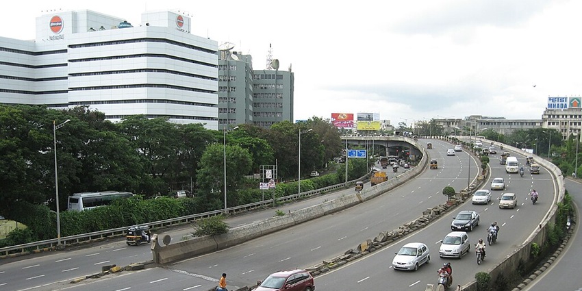 View of the Western Express Highway in suburban Mumbai to reach the historic site.