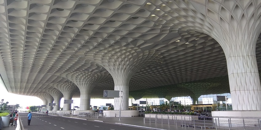 Aerial view of Chhatrapati Shivaji Maharaj International Airport in Mumbai.