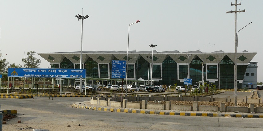 View of the Udaipur airport terminal, one of the airports nearby the museum