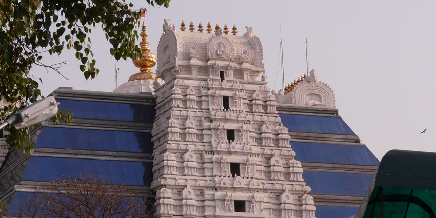 An image of ISKCON Temple - one of the places to visit near Marathahalli, Bangalore.