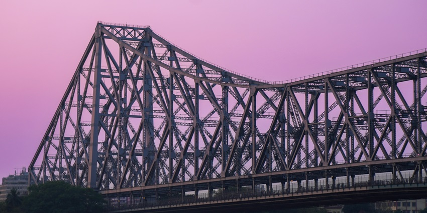 View of the Irwin bridge, one of the famous places to visit in Sangli for sunset views