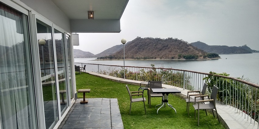 Serene island resort offering unique accommodations and tranquil lake views.