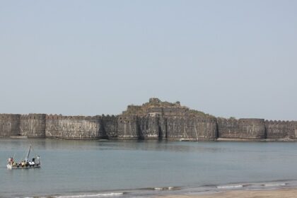 Janjira Fort, an iconic tourist attraction , stands strong in the sea.