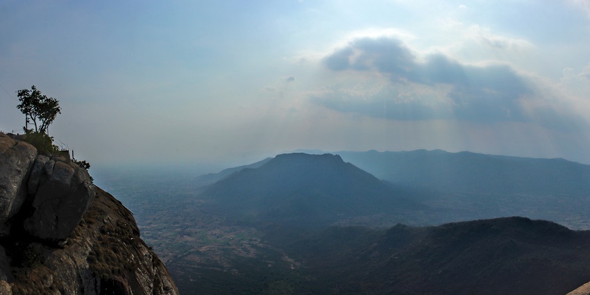 An enchanting view of the Javadi Hills in Tamil Nadu covered with a blanket of misty air.