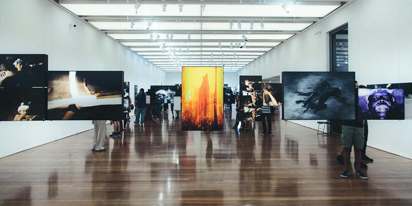 The iconic hub of Indian art in a modern art gallery in Mumbai.