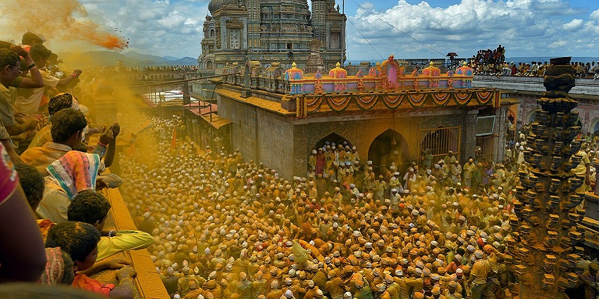 View of the majestic Jejuri temple, one of the must destinations to see for devotees