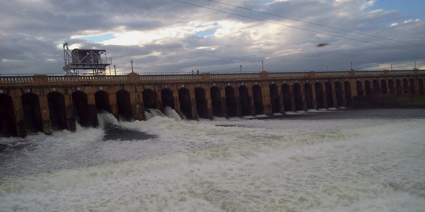 Snapshot of the iconic KRS Dam on Krishna river which is one of the best places to visit in Mandya