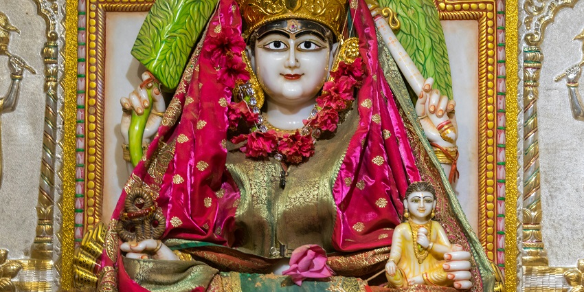 The famous Kaila Devi Temple, one of the top places to visit near Timangarh Fort.