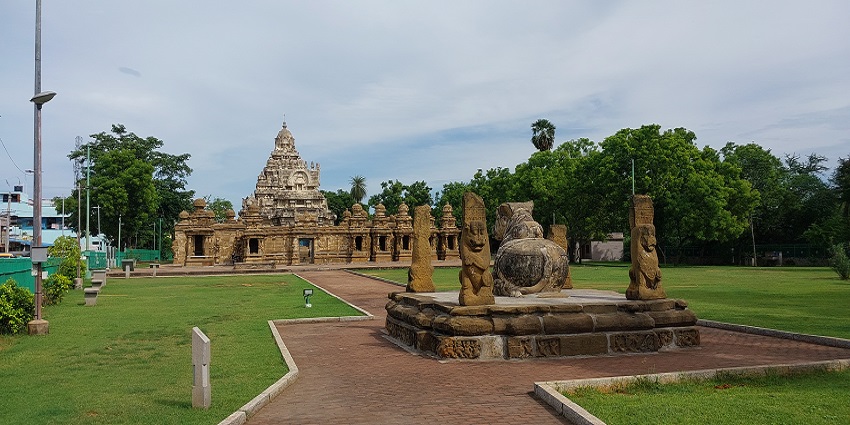 Beautiful architecture at The Kailasanathar Temple, another spiritual gem nearby