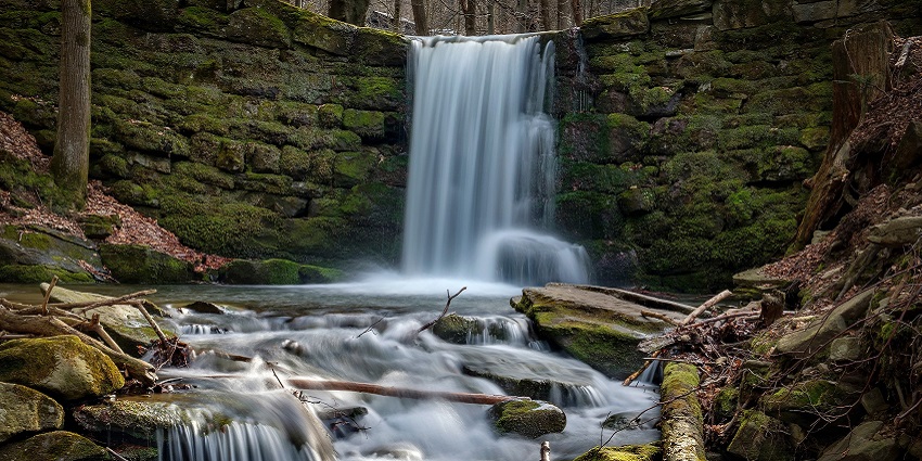 A beautiful vista of Kalingarayan Anicut Waterfalls, one of the serene Erode waterfalls.